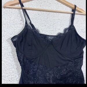 Julia by Love J Black Lace Mesh Bodysuit Womens Small Goth Dark Romance